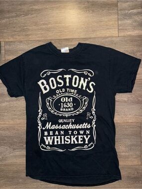 Boston's Massachusetts Bean Town Whiskey Graphic Tee - Black
